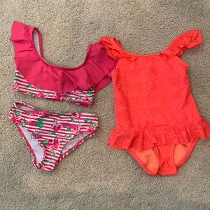 Set of 2 toddler 2T bathing suits